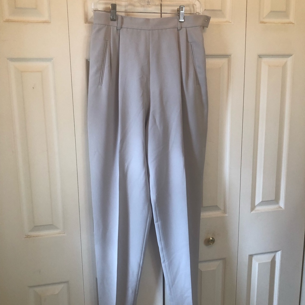 Votre Nom Pale Gray High-Waist Tapered Trousers Vintage